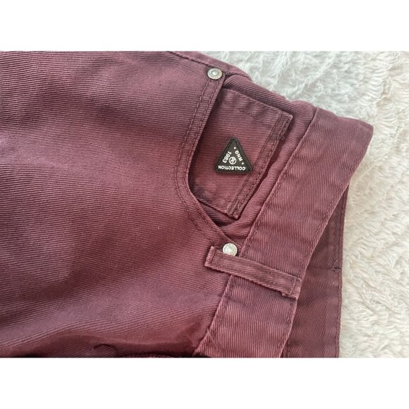 DNM Collection Moto Biker Pants Men’s 32 Burgundy Slim Fit Stretch Jeans - Picture 6 of 11